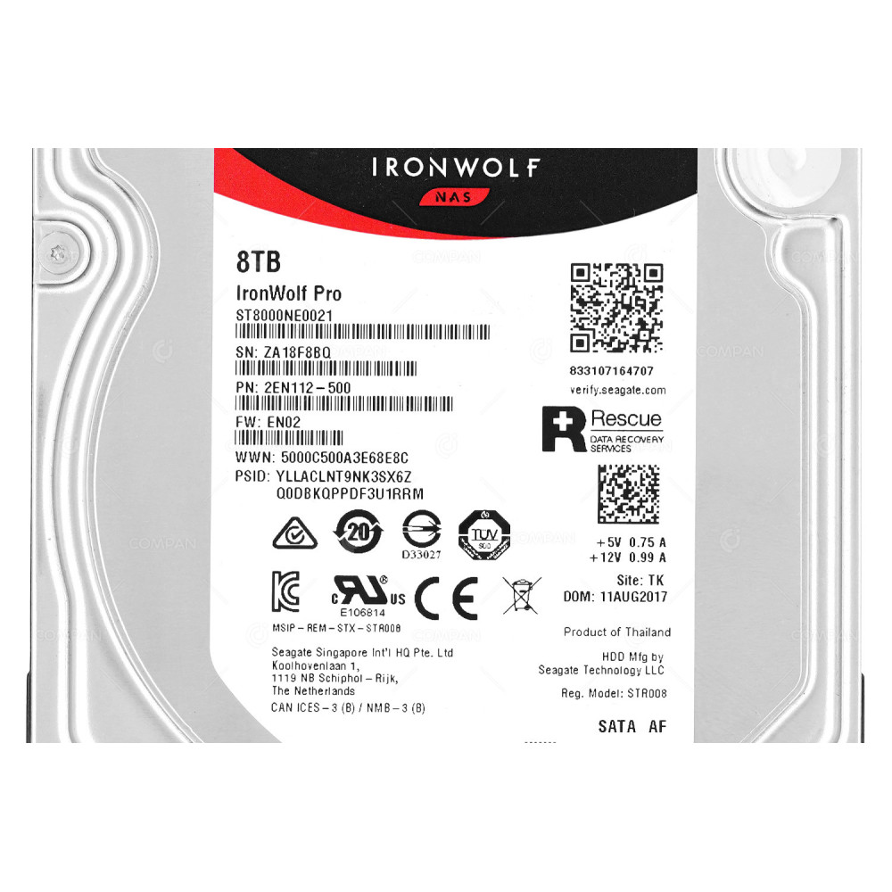 ST8000NE0021 SEAGATE IRON WOLF HDD 8TB 7.2K SATA 6G 256MB CACHE 3.5" LFF